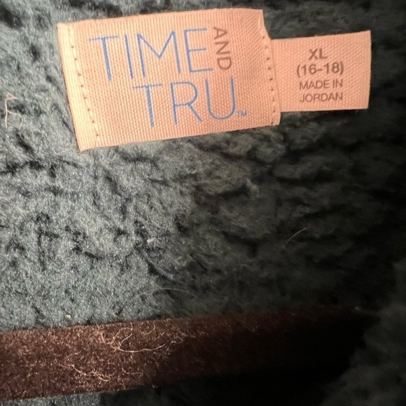 Teal/Green Sherpa pull over size XL half zip Fleece - Picture 3 of 5